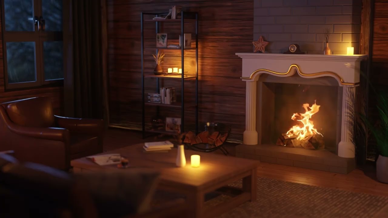 Cozy Cabin Fireplace 🔥 30 Minutes of Warm Relaxing Fire Sounds for Sleep & Relaxation