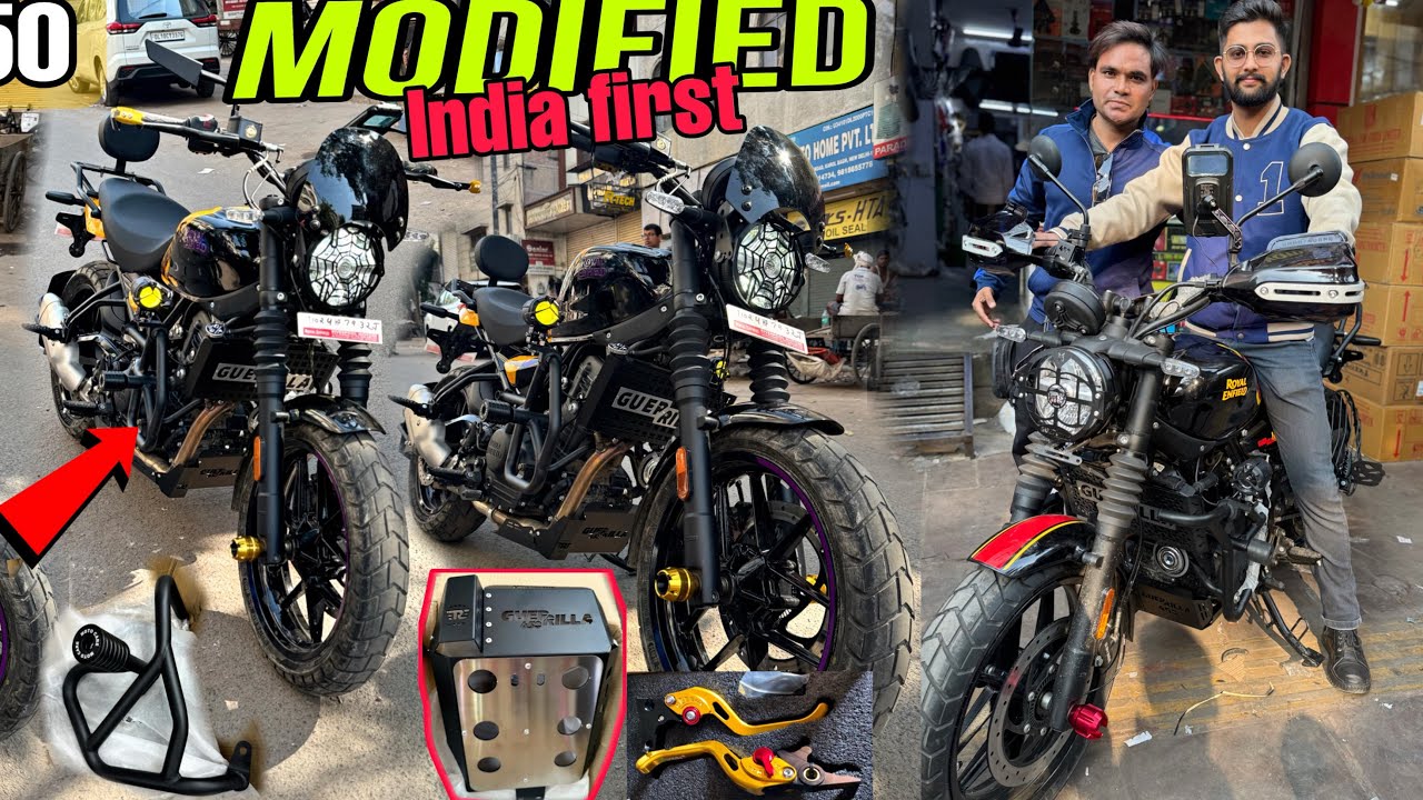 Royal Enfield Guerrilla 450 modified 2024 | Guerrilla 450 crash guard | A to z modified Guerrella