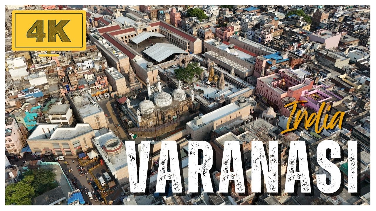 Varanasi Aerial Drone Footage in 4K | Ganga Ghats, Temples & Cityscape