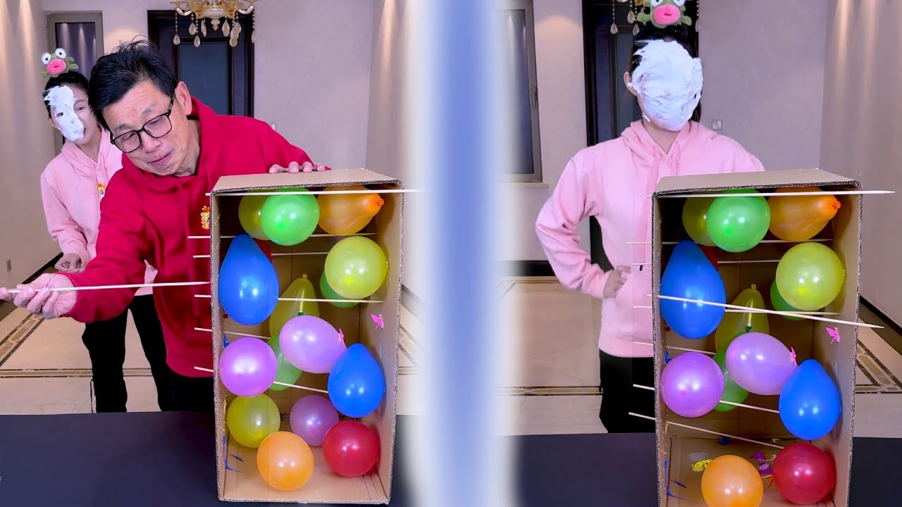 El desafío de hacer estallar globos es emocionante en todo momento.