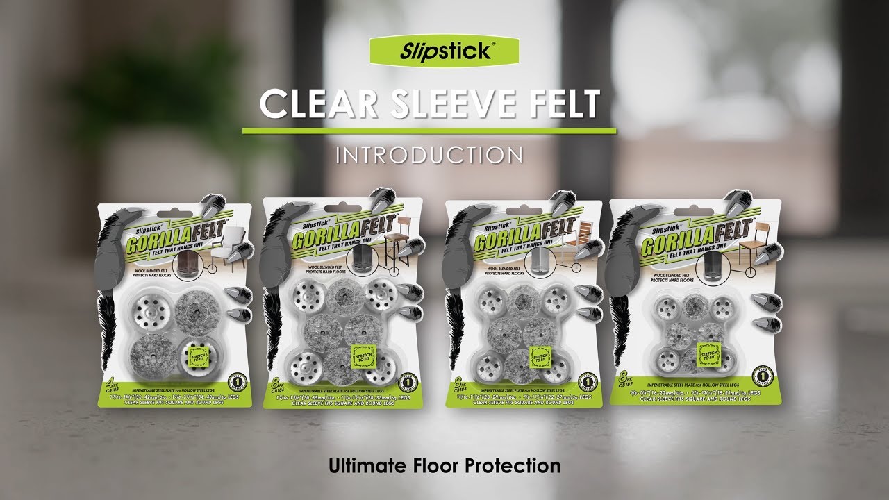PERFECT FLOOR PROTECTORS FOR FURNITURE LEGS THAT STAY ON: Clear Sleeve Felt 16-42mm with Steel Plate