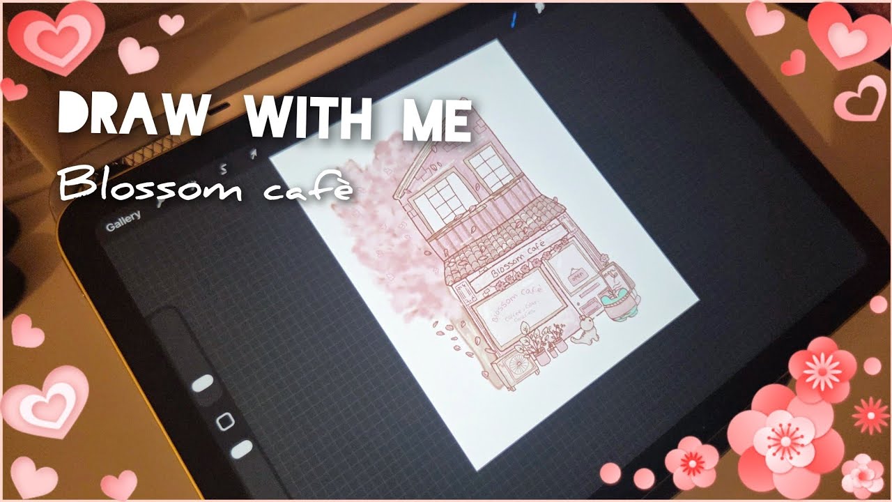 Draw with me 🩷🩷🥺 Blossom Café 🫶 Cosy Lofi music 🩷