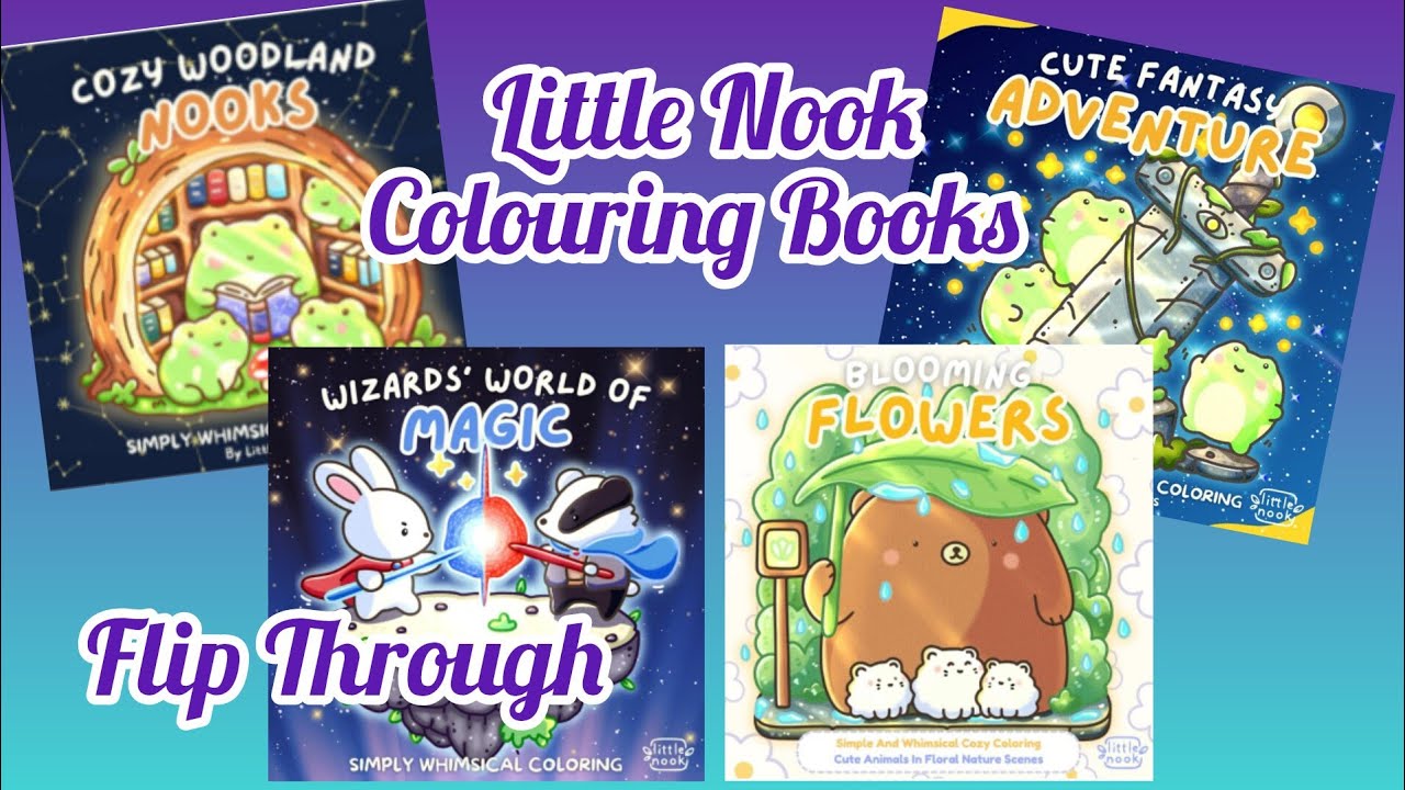 LITTLE NOOK Colouring Books Flip Through 💜🌈