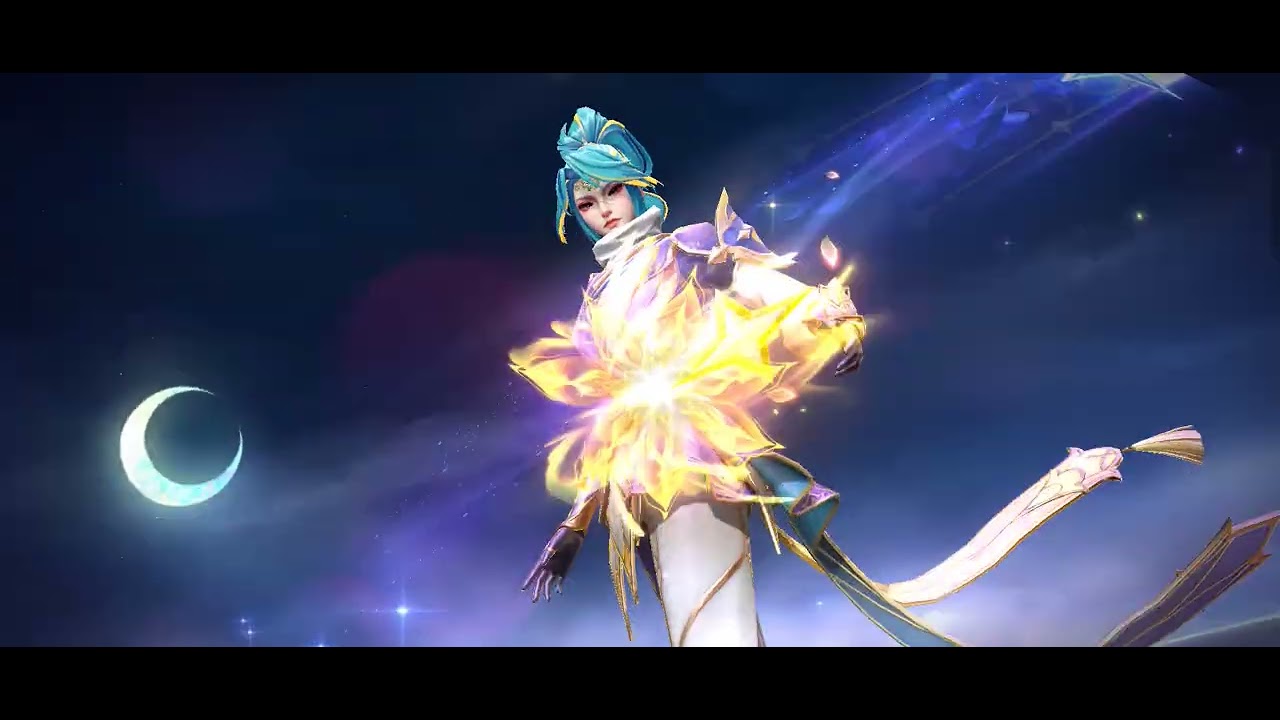 Hanabi New Skin Neonscape Icon And Twin Crescent [MLBB Golden Month Event]