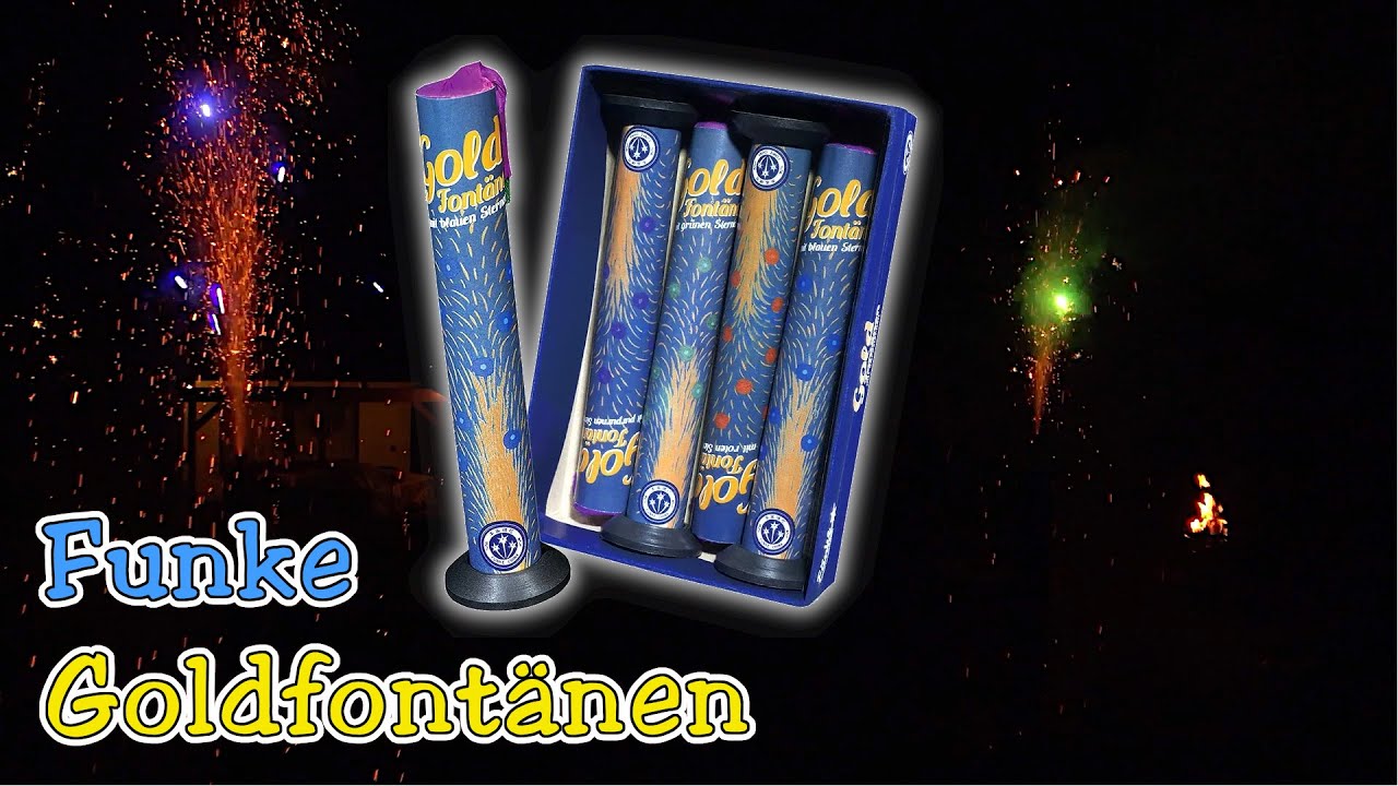 FUNKE GOLDFONT&Auml;NEN MIT FARBSTERNEN | Richtig edler Effekt ohne Crackling | Planet Firework