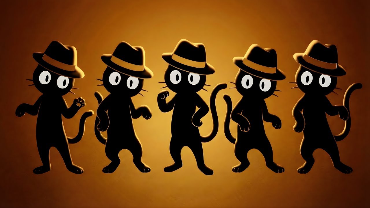 Black Cats Sophisticated Noir Groove: Uplifting Jazz for Creative Work