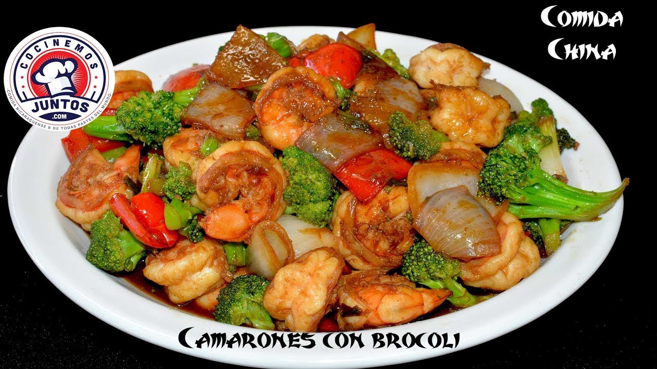 Camarones con brócoli 🥦 🍤  Rica Comida china
