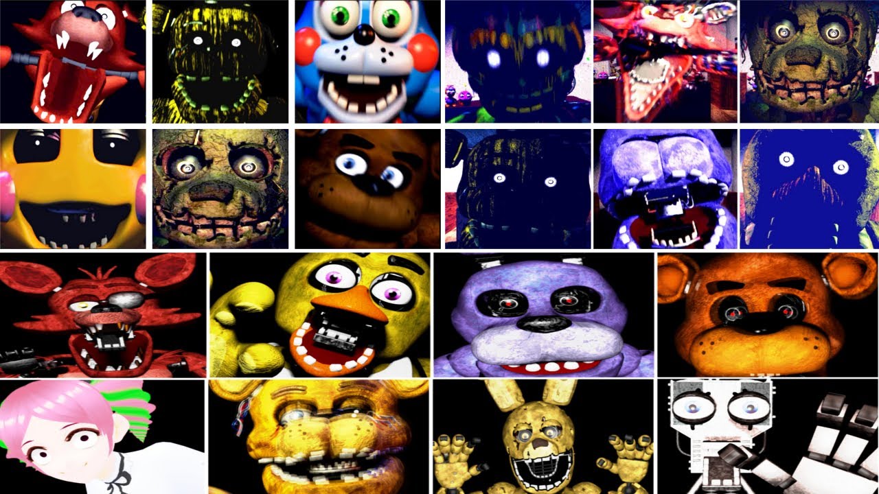 Evolution of Five Golden Nights At Freddy's 1 2 3 ALL JUMPSCARES (FGNAF)