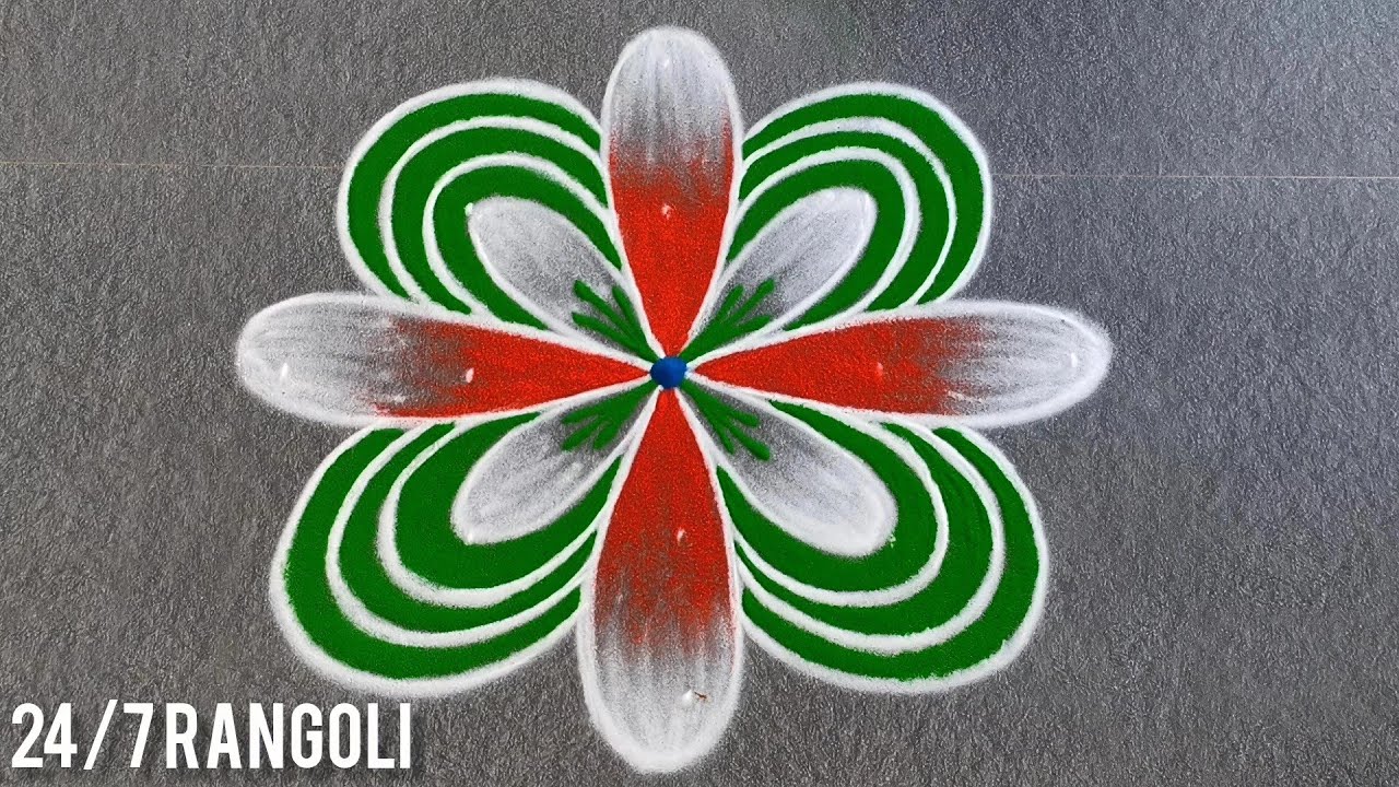2 Amazing creative Rangoli Designs 🌺 24/7 Rangoli🪷 Easy Beginners Kolam Muggulu 2026🌺 Simple Rangoli