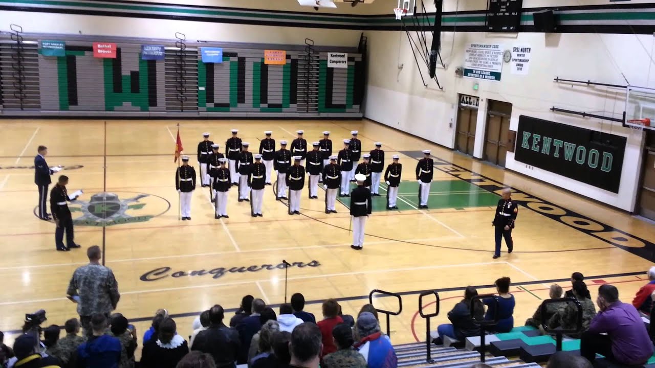 Kentwood armed drill team. MCJROTC