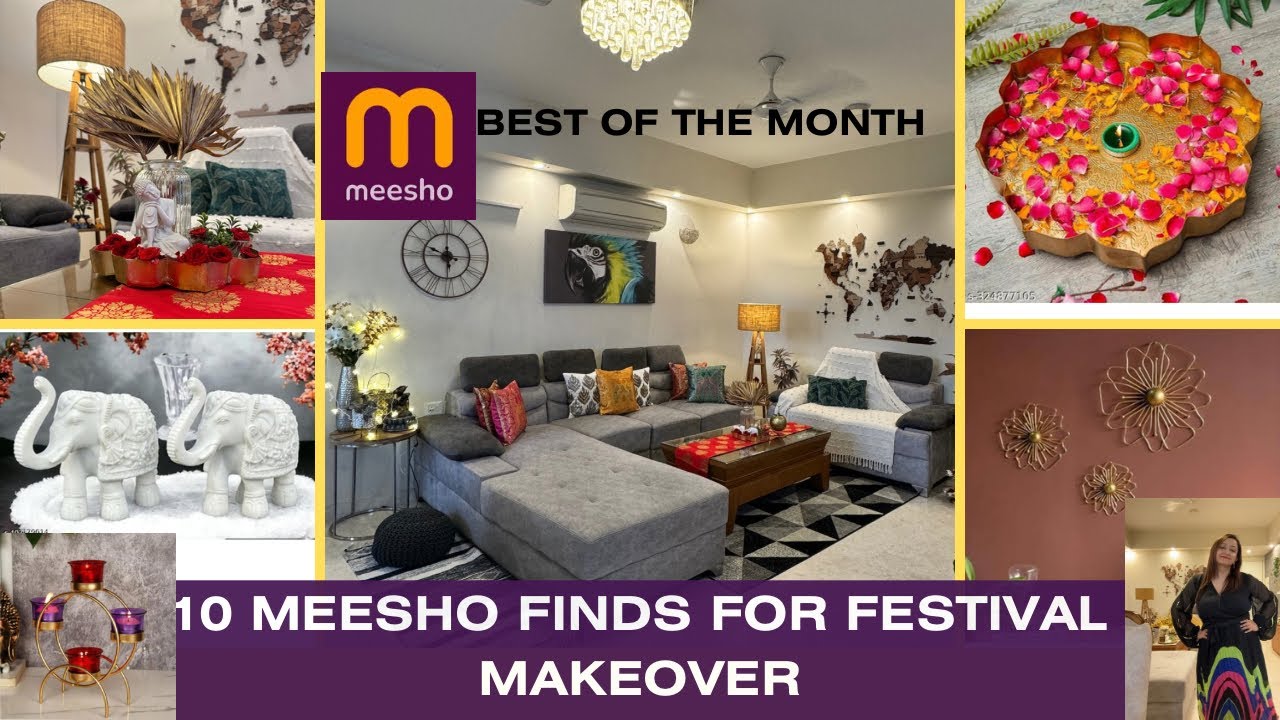 Festival Makeover of Living Room with Affordable *Meesho* Products ✨ Get your Home Festival Ready