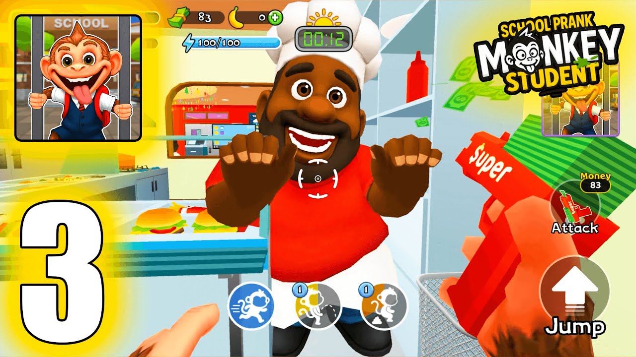 DANCE GUN! - Monkey Student: School Prank - Gameplay #3 (Android)