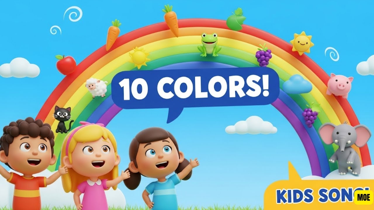 The BEST Colors Song for Kids! 🌈 Learn 10 Colors with Fun Objects & Animals! | Nursery Rhymes
