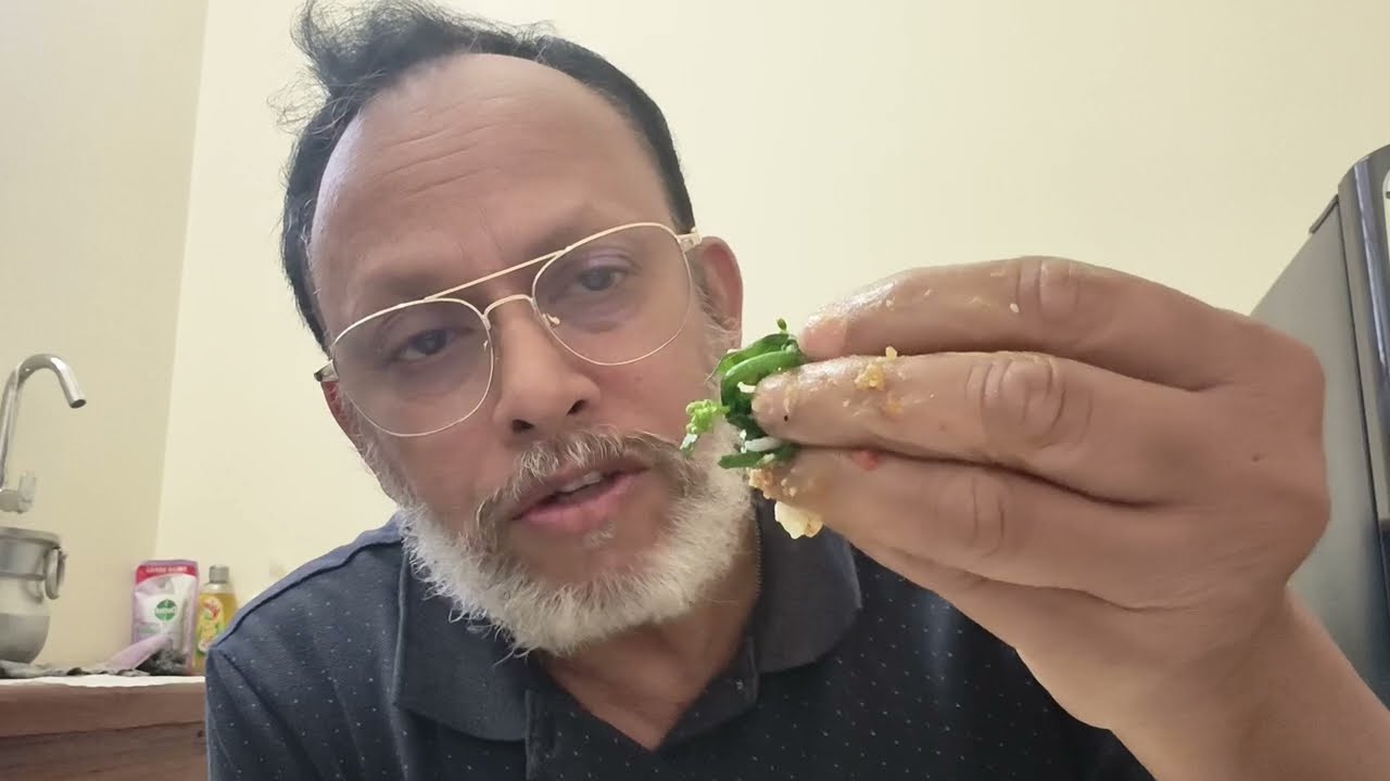Spicy Mukbang with boiled leaves 