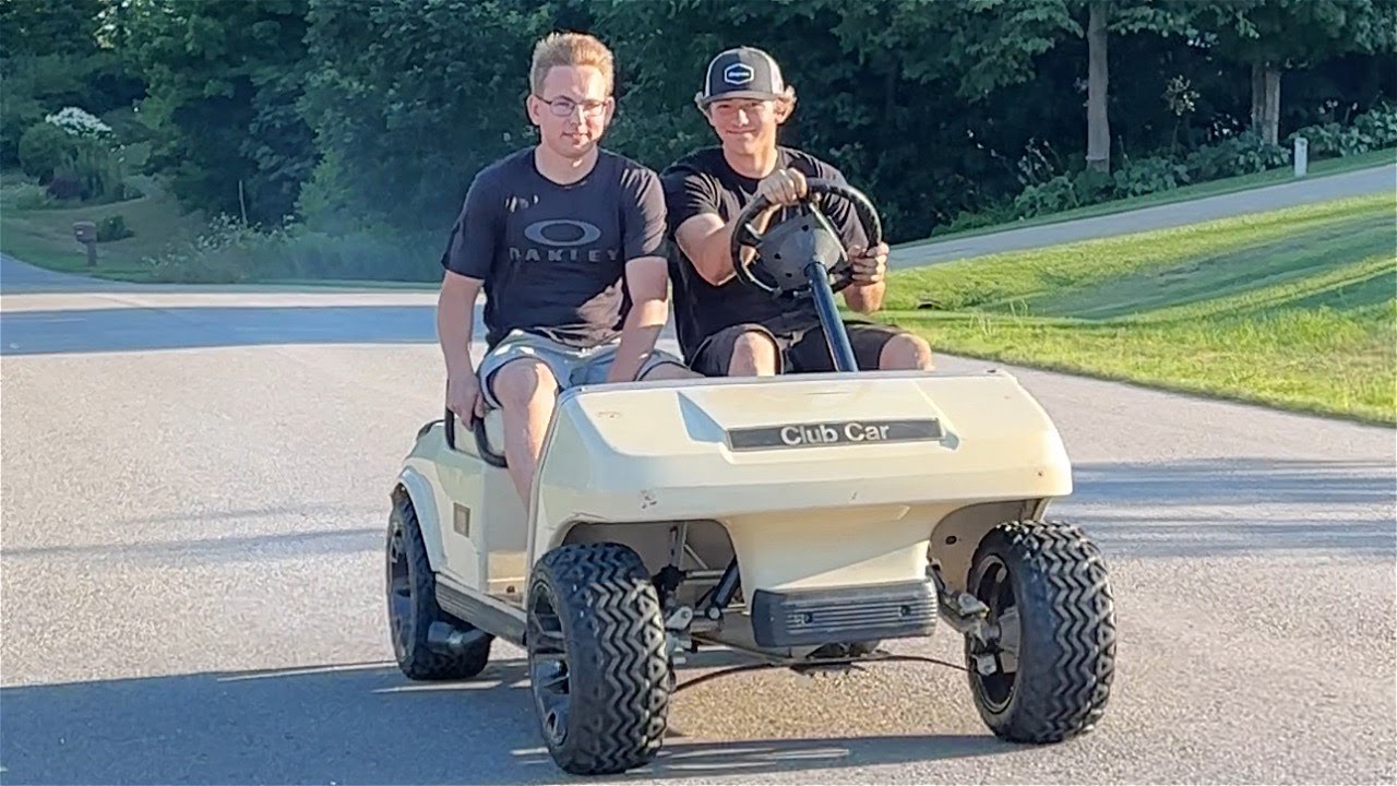 Гольф-кар с двигателем для снегохода на ходу! [670 куб. см Rotax]