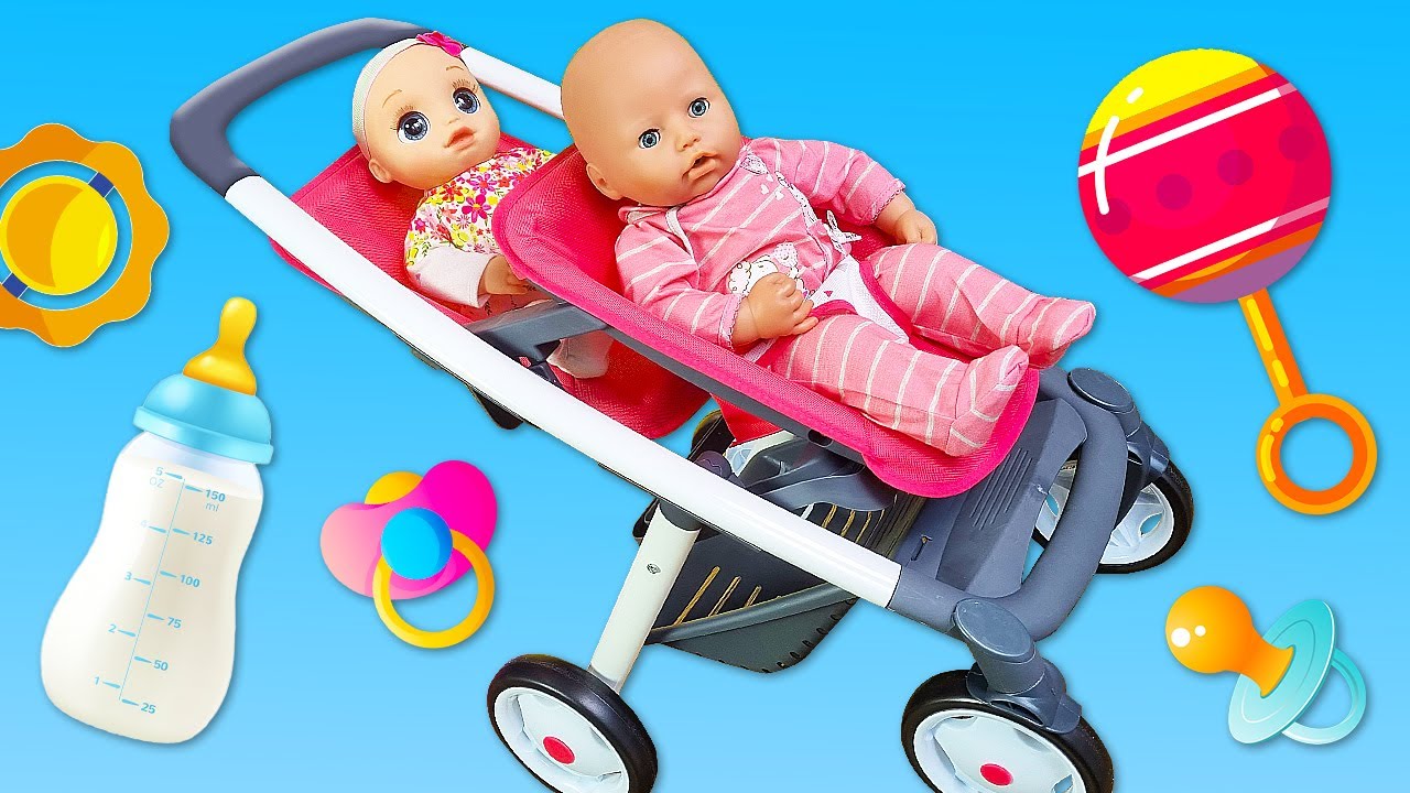 Il nuovo passeggino doppio. Giochi con la bambola Annabelle. Video per bambini con Baby Alive