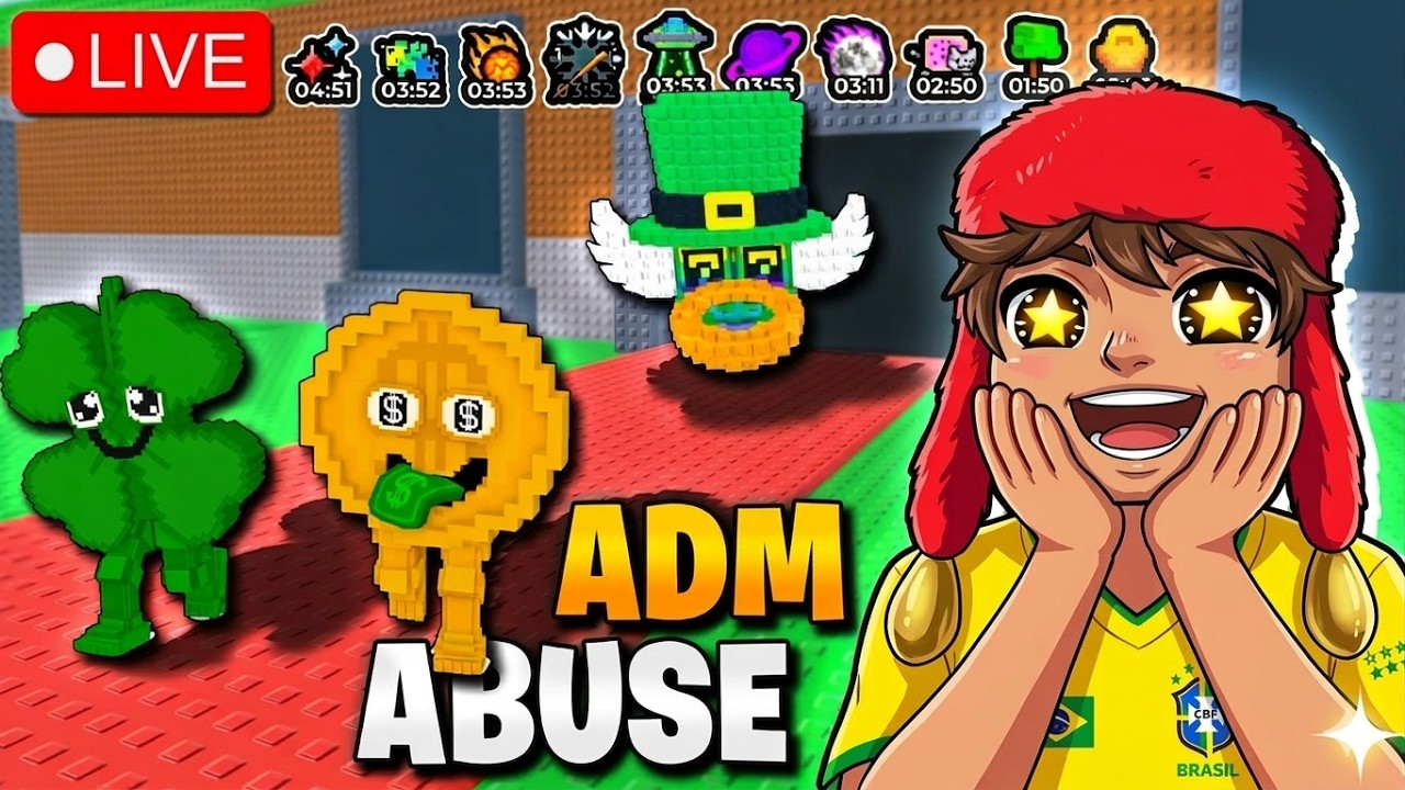 EVENTOS DE ADM ABUSE 😱 NOVA LUCKY BLOCK + LUCKY POT | ROUBE UM BRAINROT AO VIVO #roblox #brainrot