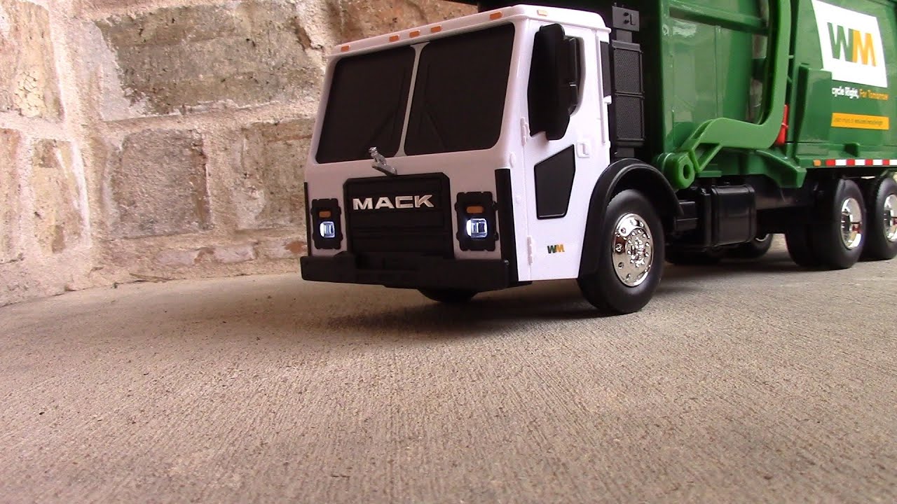 Unboxing A First Gear Mack LR McNeilus Meridian Front Load Garbage Truck - Lights and Sounds!