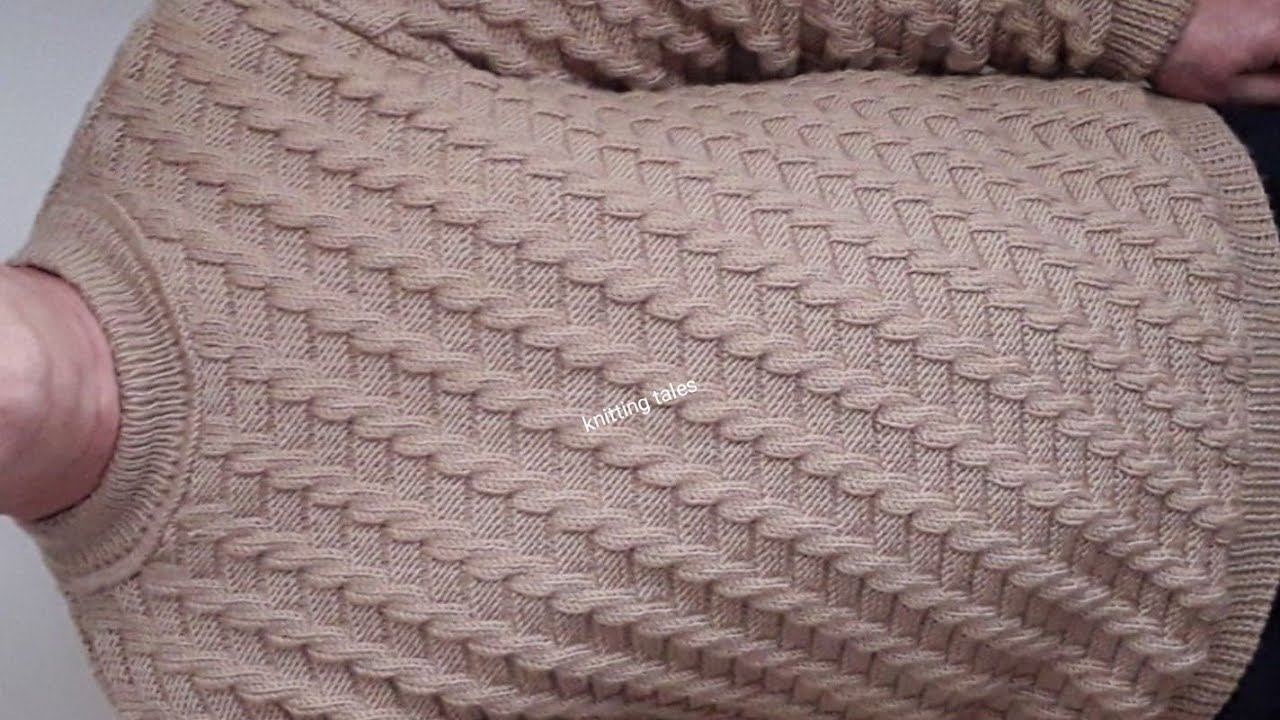 Knit a beautiful gents sweater with this pattern.सिर्फ सीधे और उल्टे फंदे से जेंट्स स्वेटर बनायें