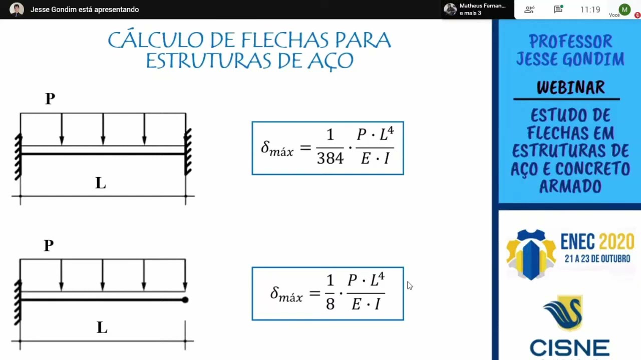 CÁLCULO DE FLECHAS EM ESTRUTURAS METÁLICAS