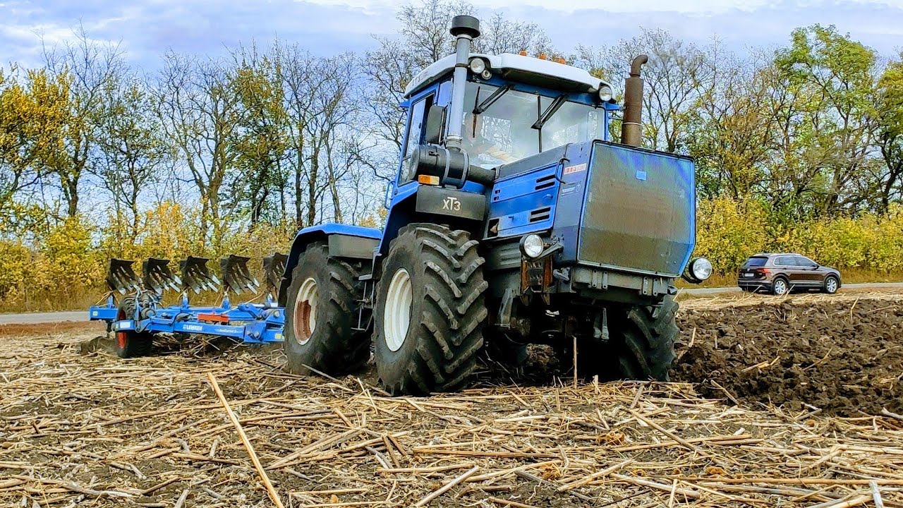 Мое село! Вспашка ХТЗ-17221 с плугом Lemken 6 корпусов после подсолнечника | Поломки трактора
