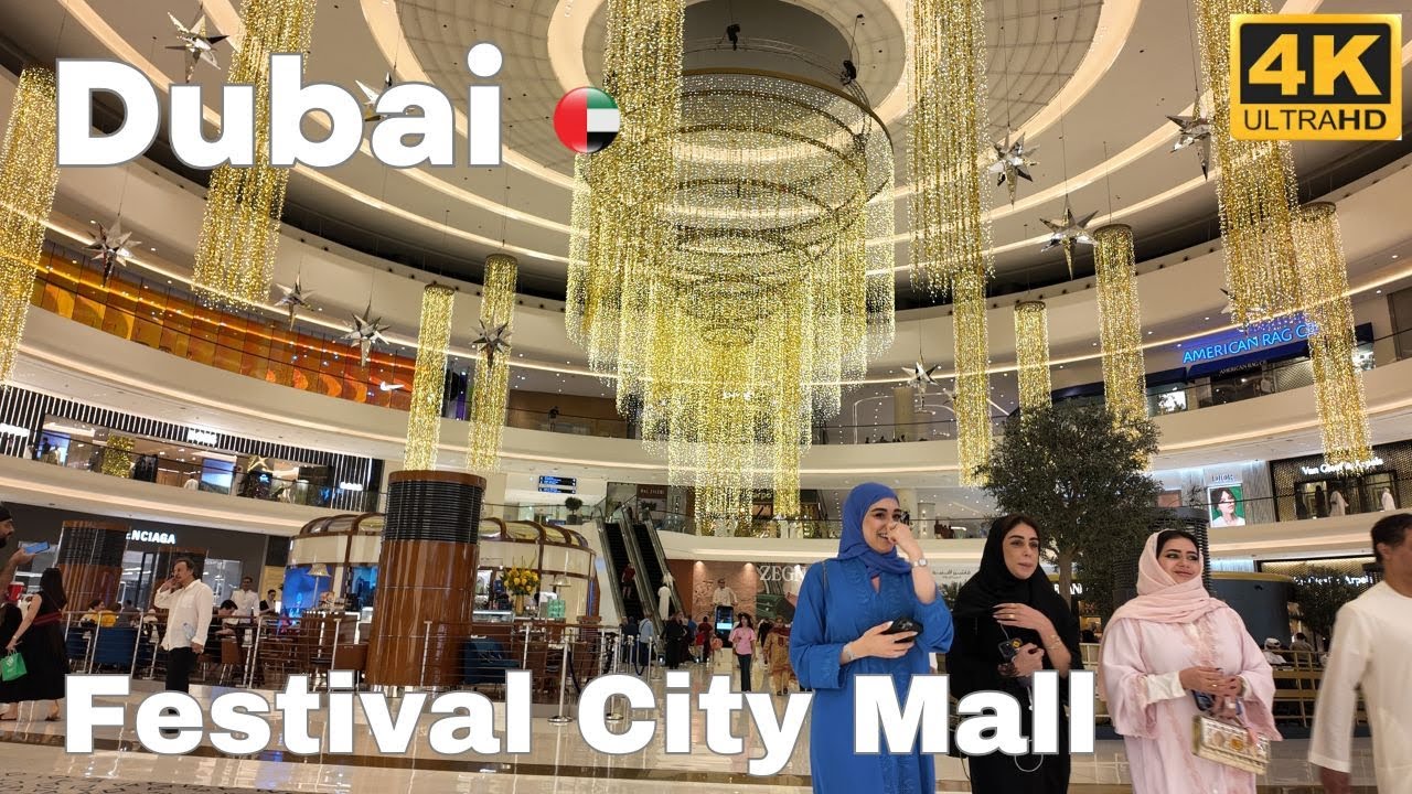 🇦🇪 Dubai Festival City Mall [4K] Fountain Show 2025 | Dancing Water, Lights & Music Walking Tour