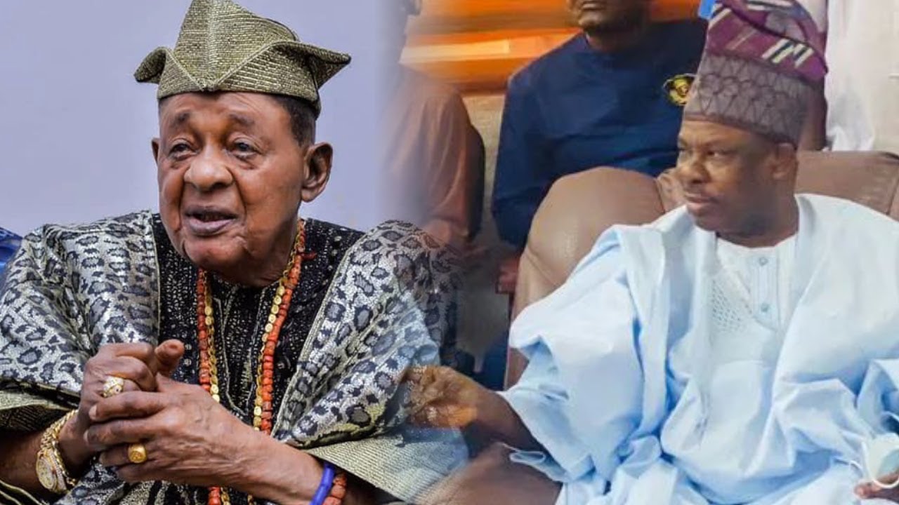 WE LOST A GREAT KING IN YORUBA LAND.IBIKUNLE AMOSUN DELIVER HIS CONDOLENCE SPEECH AT ALAAFIN PALACE