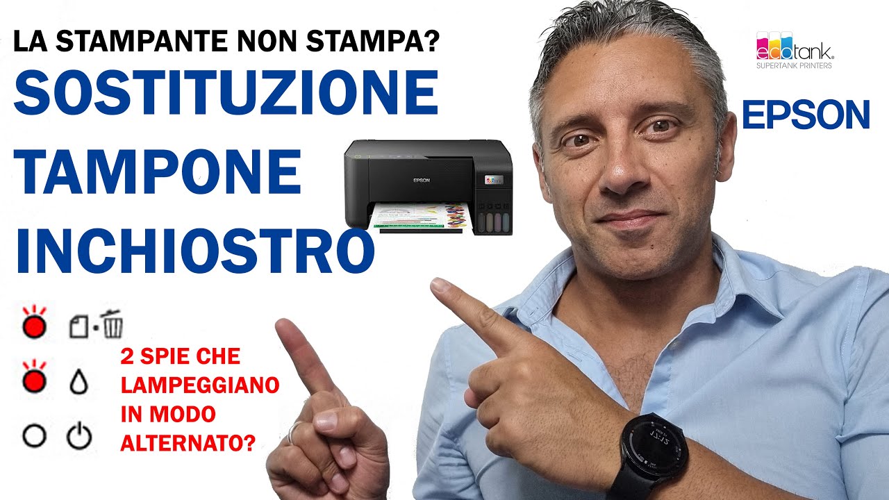 Errore di stampa stampante epson ecotank, sostituzione tampone inchiostro