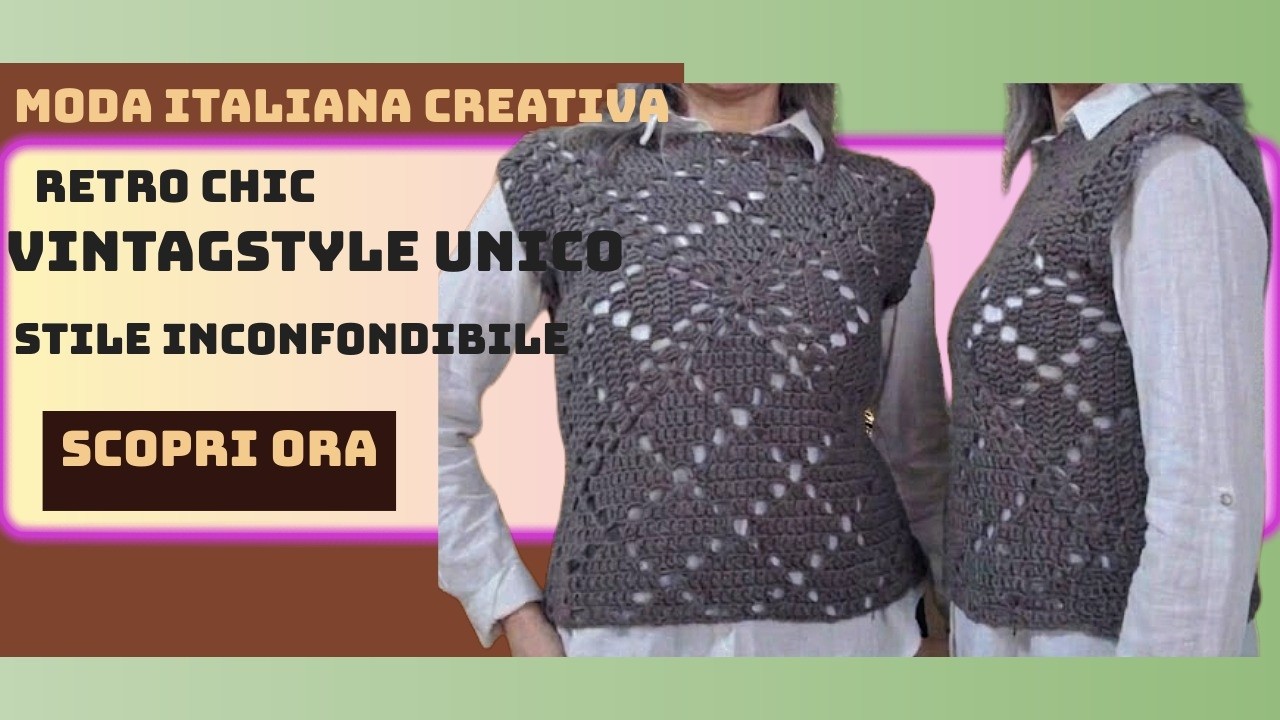 Gilet  Retrò all'Uncinetto Stile Anni '70