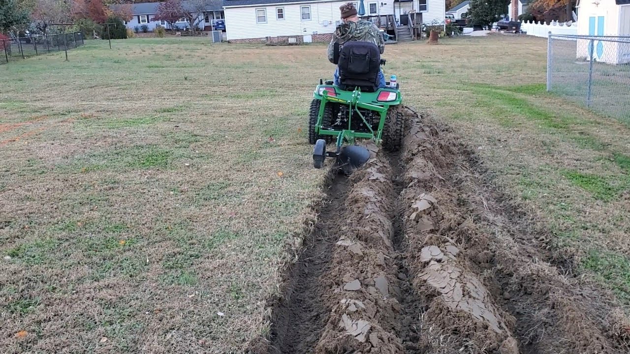 John Deere X758 4x4 Diesel & John Deere Single Moldboard Plow  In Action plowing By KVUSMC