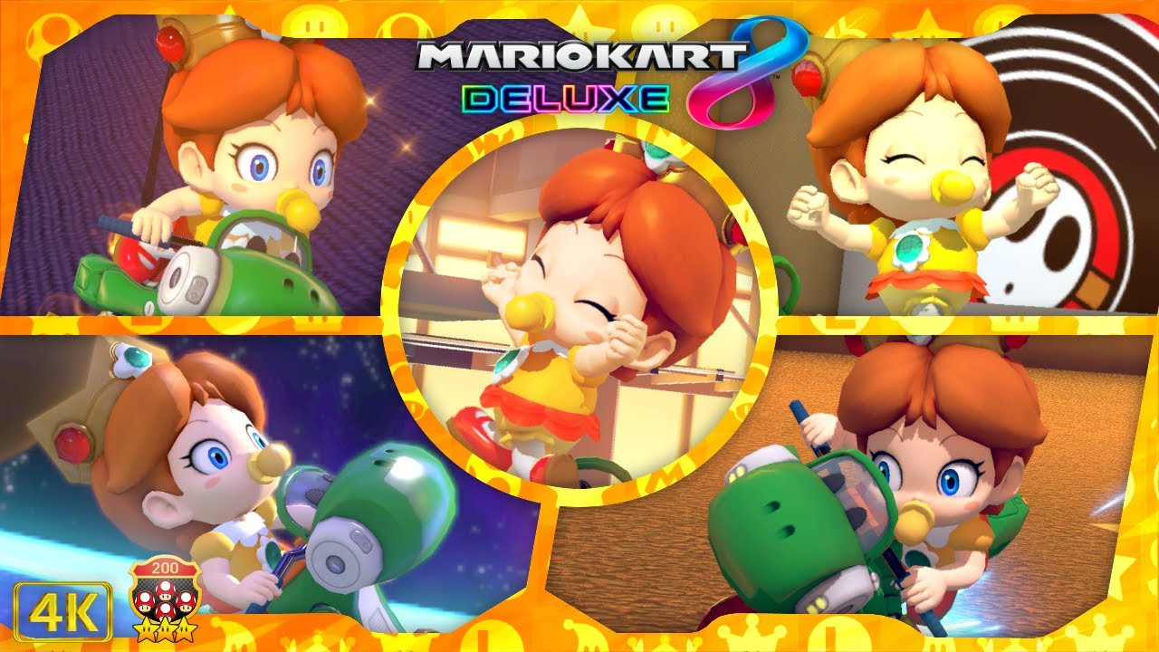 Mario Kart 8 Deluxe DLC ⁴ᴷ Full Booster Pass Course (200cc, All 12 DLC Cups) Baby Daisy gameplay