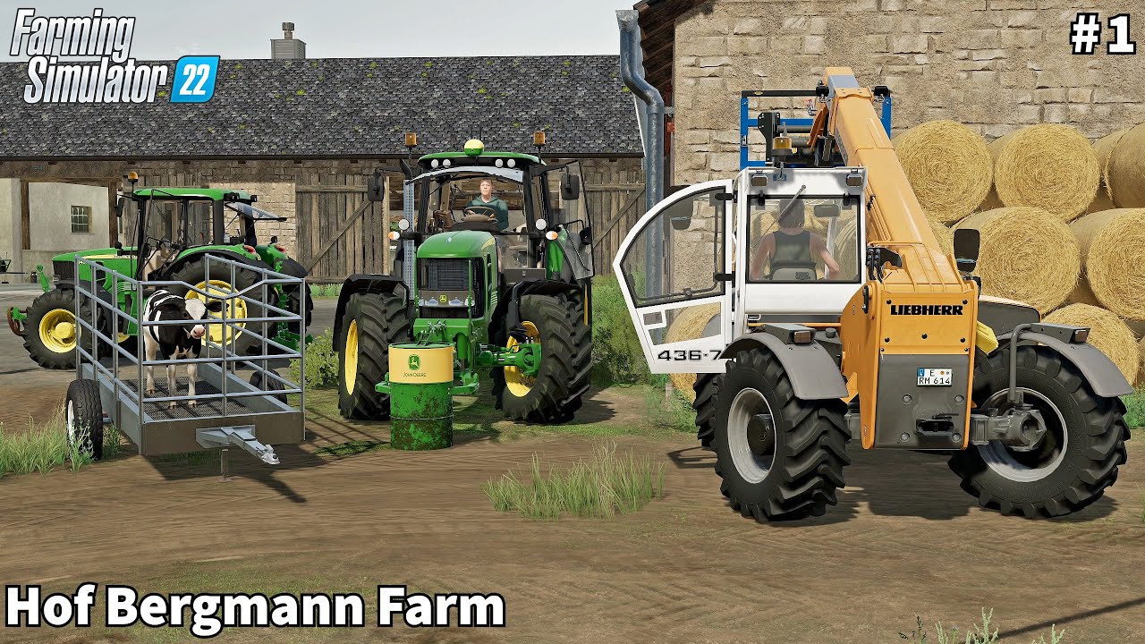 Placing & Feeding Calves, Baling & Wrapping Grass Bales│Hof Bergmann│FS 22│Timelapse#1