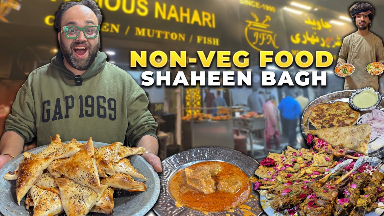 Street Food SHAHEEN BAGH | Afghani Chicken Samosa, Javed Mutton Nihari, Chapli Kebab, Persian Tea