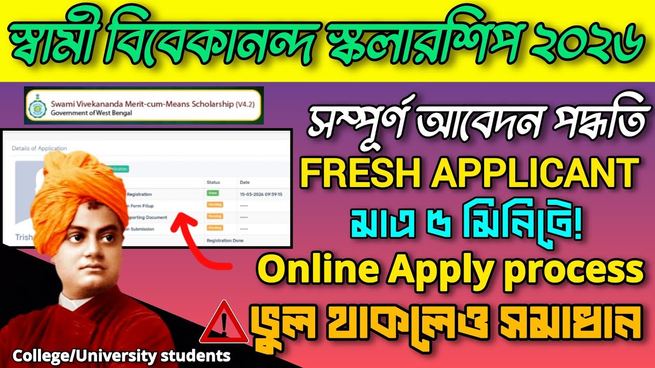  Swami Vivekananda Scholarship Online Application 2025-26 | Step-by-Step Guide