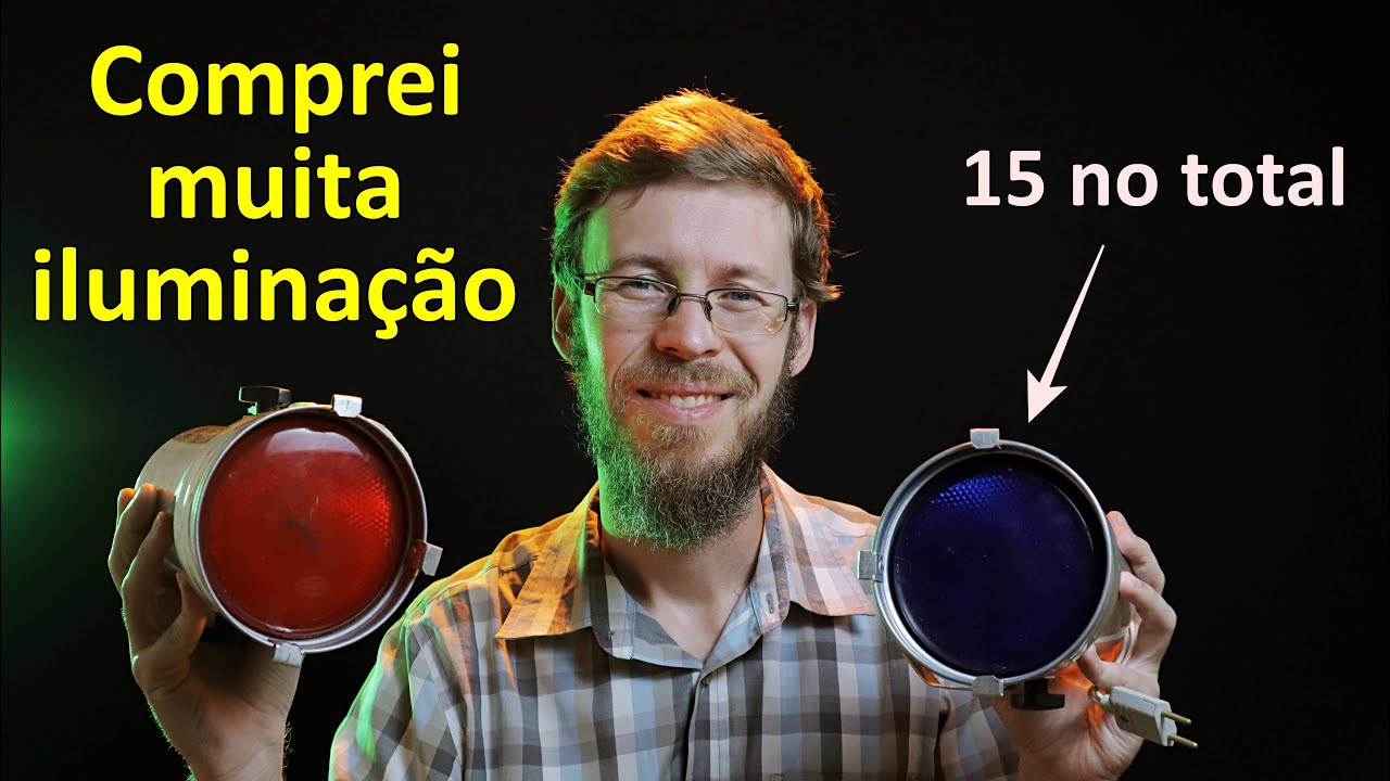 Iluminação para foto e vídeo (comprei muita coisa). Canhões para lâmpada par 38