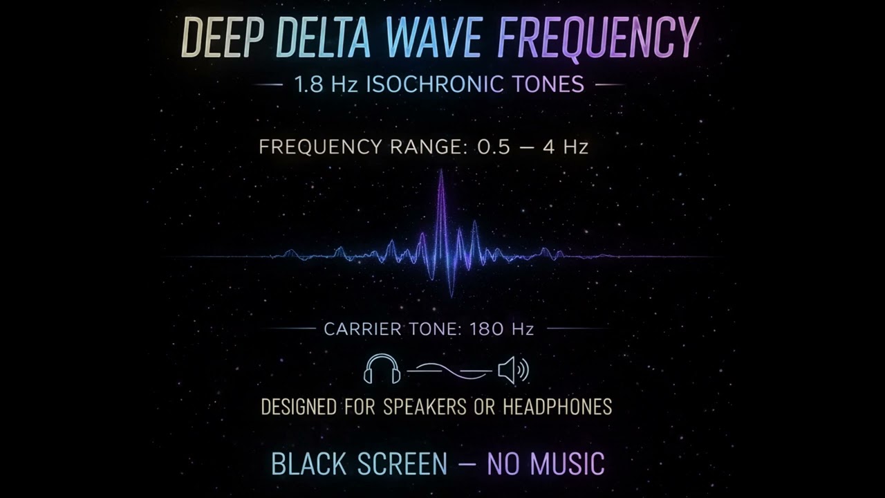 No Ads Deep Sleep Frequency • Deep Delta Waves In Black Screen For Calm Mind And Restful Sleep