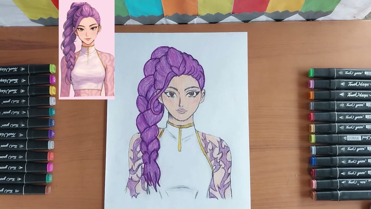MIRA COMO  QUEDARON LOS  DIBUJOS DE LOS PERSONAJES  DE  K-POP DEMON  HUNTERS