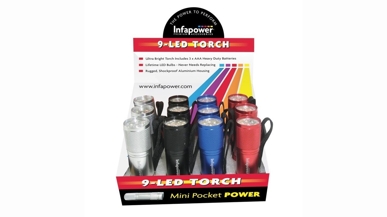 Infapower F006 9-Led Mini Pocket Torch - Pack of 12