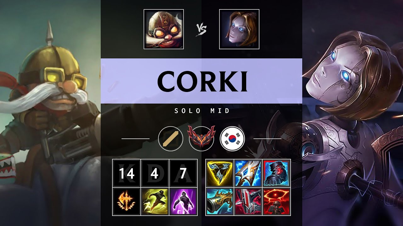 Corki Mid vs Orianna - KR Grandmaster Patch 25.17