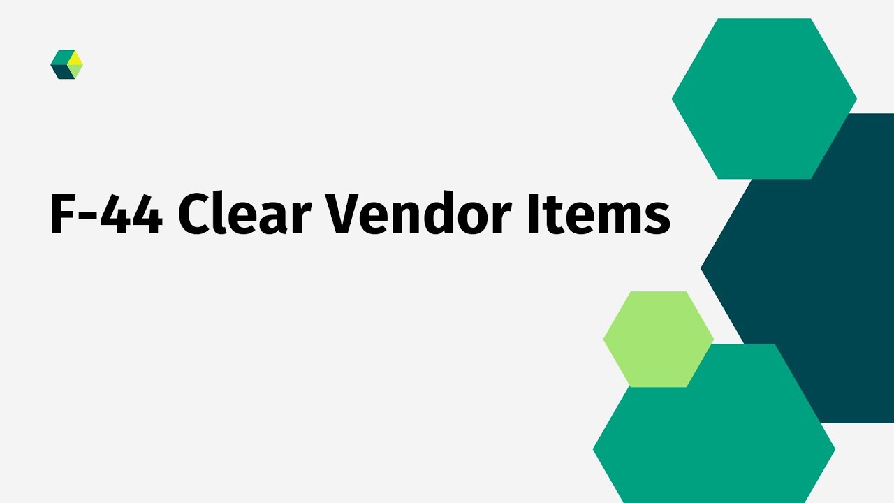F-44 Clear Vendor Line Items in SAP