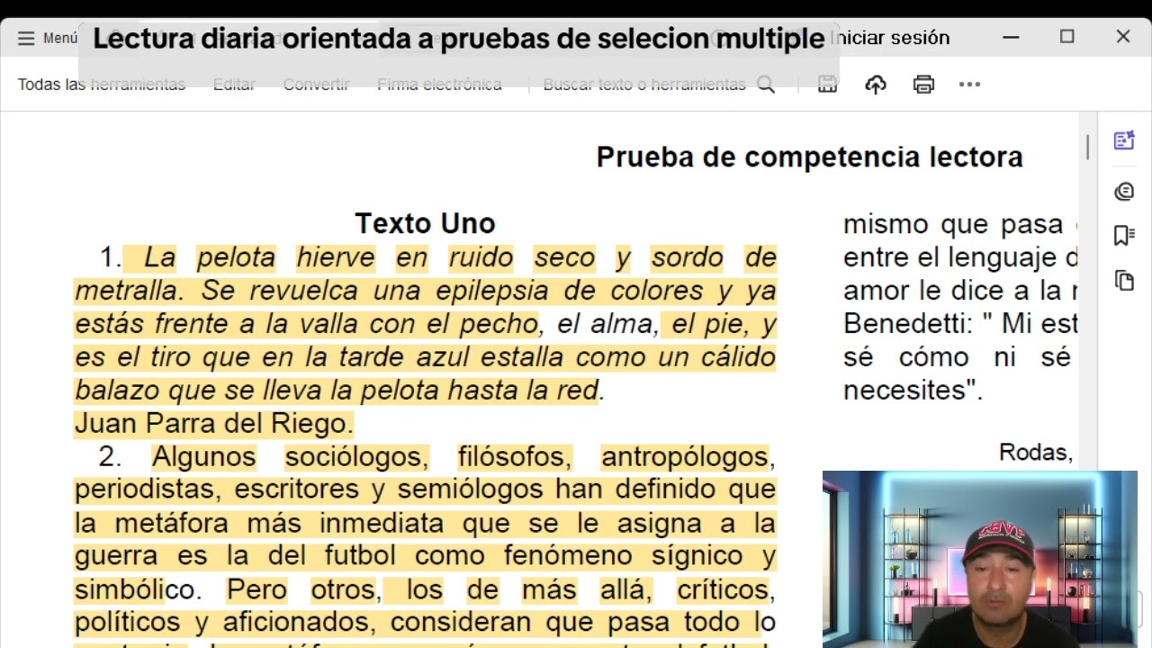 Lactura diaria 2. pruebas de ingreso