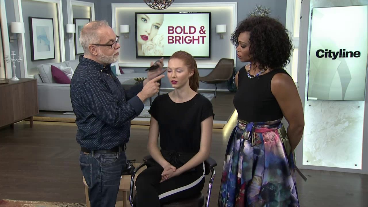 Create a bold spring look using bright eyeshadow + lipstick tones