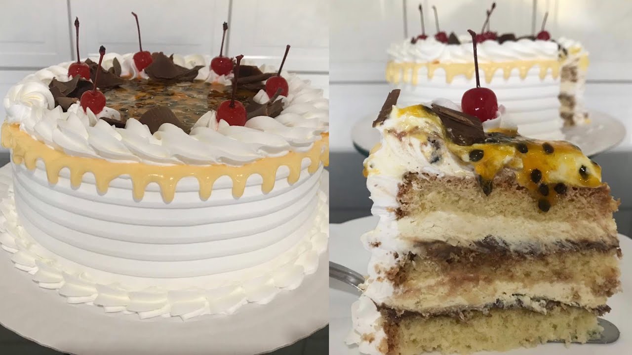 BOLO OSTENTAÇÃO DE MARACUJÁ COM GANACHE