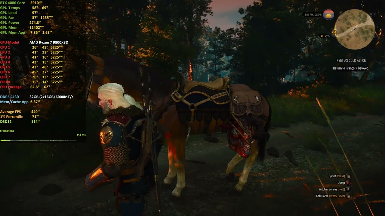The Witcher 3 | RTX 4080 | Ryzen 9800X3D | 1440p
