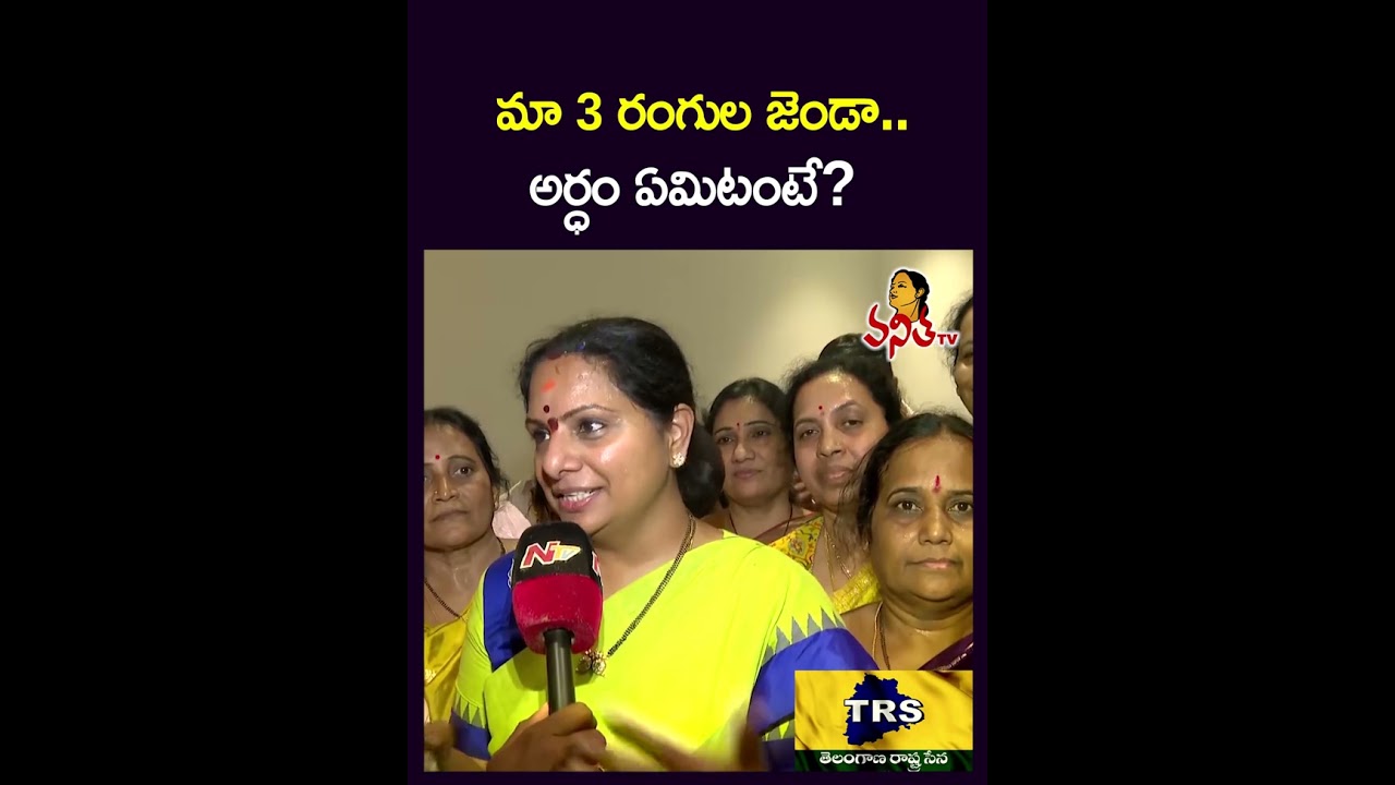 3 రంగుల జెండా | Kalvakuntla Kavitha Desrcibes 3 Colours In TRS - Telangana Rashtra Sena Party Flag