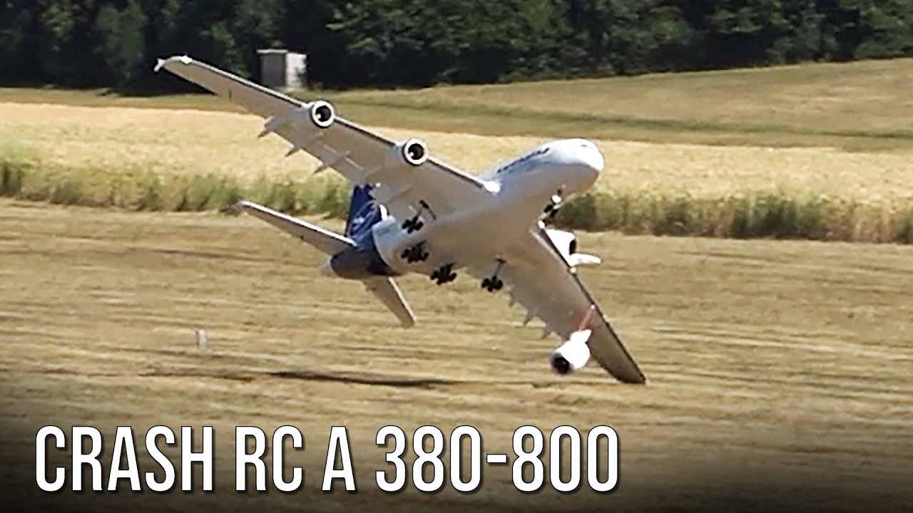 Intense Crash! Big RC Airbus A380-800 Fine Scale Model Crashed At Landing
