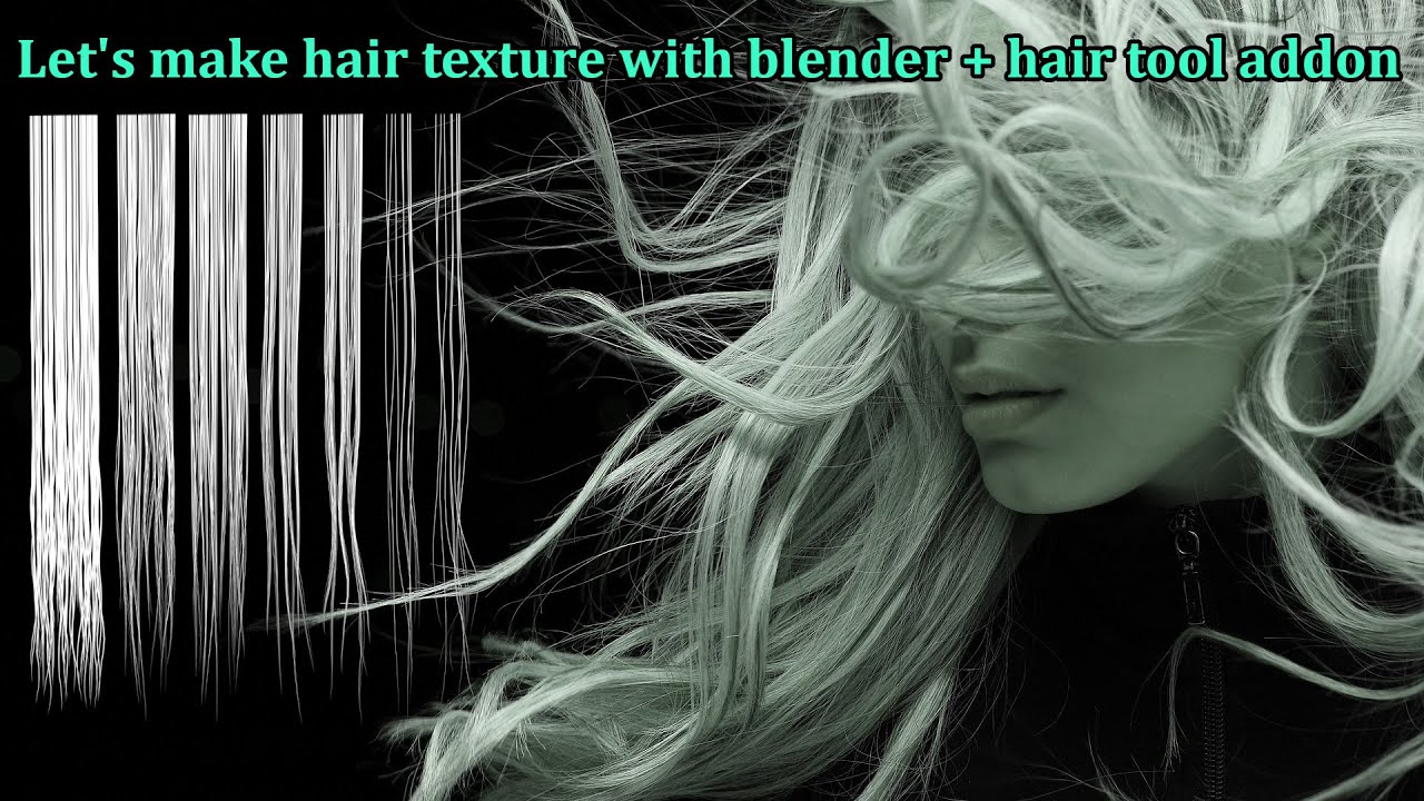 Let's make hair texture in blender + hair tool addon