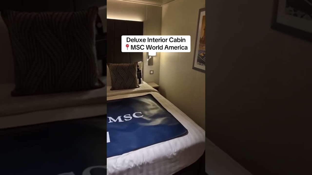 Deluxe interior Cabin room tour 📍MSC World America #cruisetour