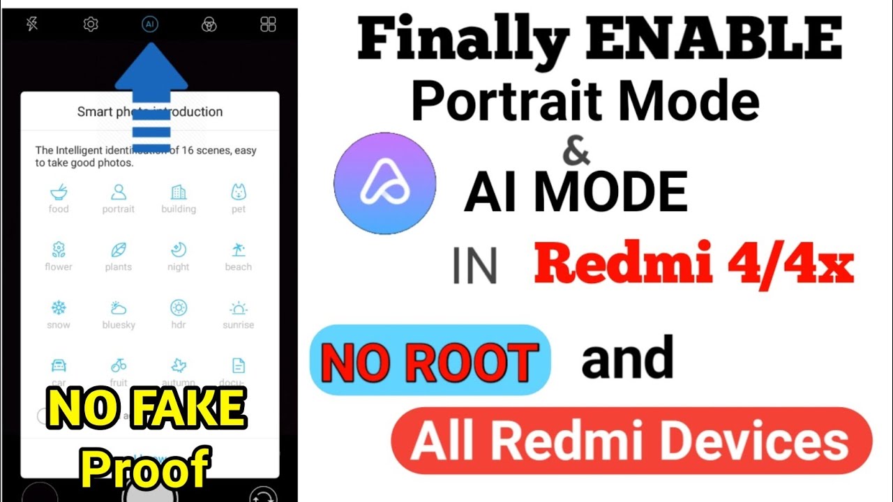 How to Enable PORTRAIT MODE & AI Mode in Redmi 4/4x or MIUI 10 | No ROOT | No TWRP