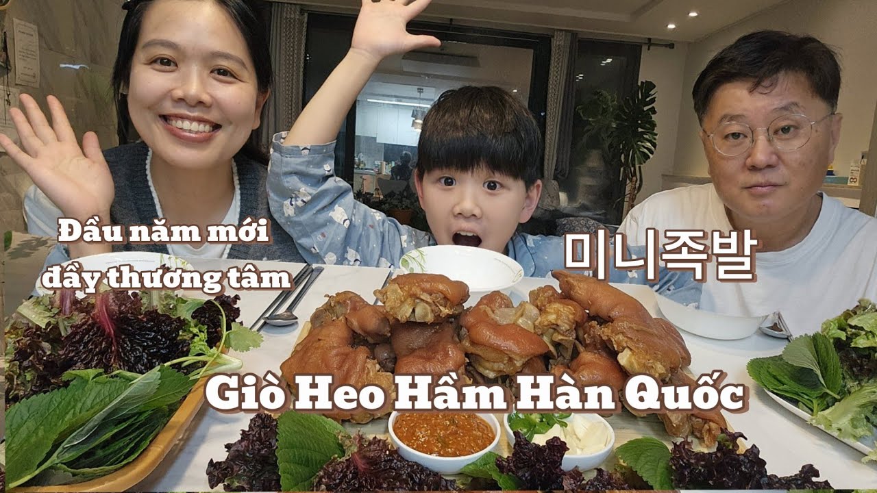 Hai cha con anh Hàn quốc mê giò heo hầm thảo mộc vợ Việt nam làm